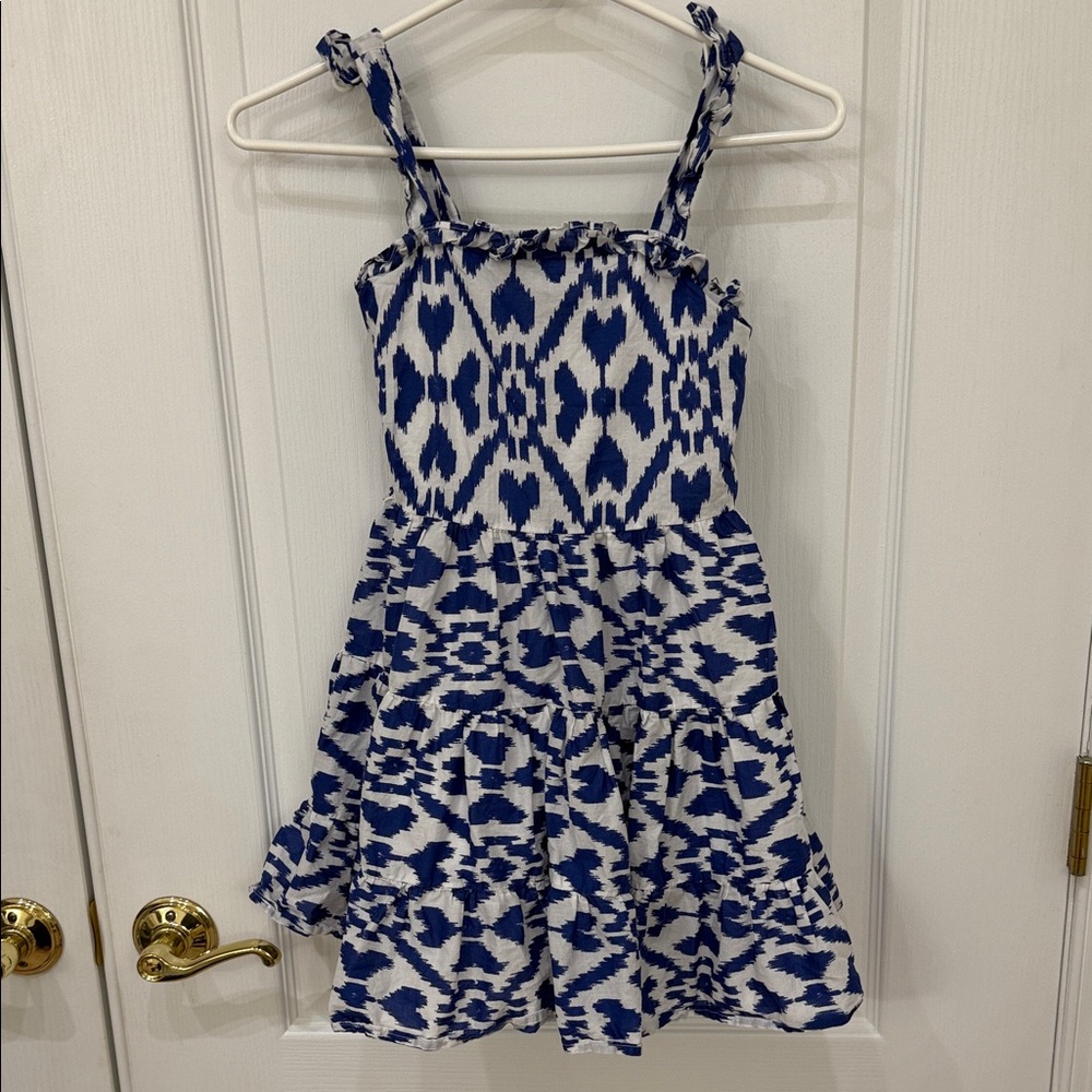 Janie and Jack Ikat Ruffle Trim Sundress